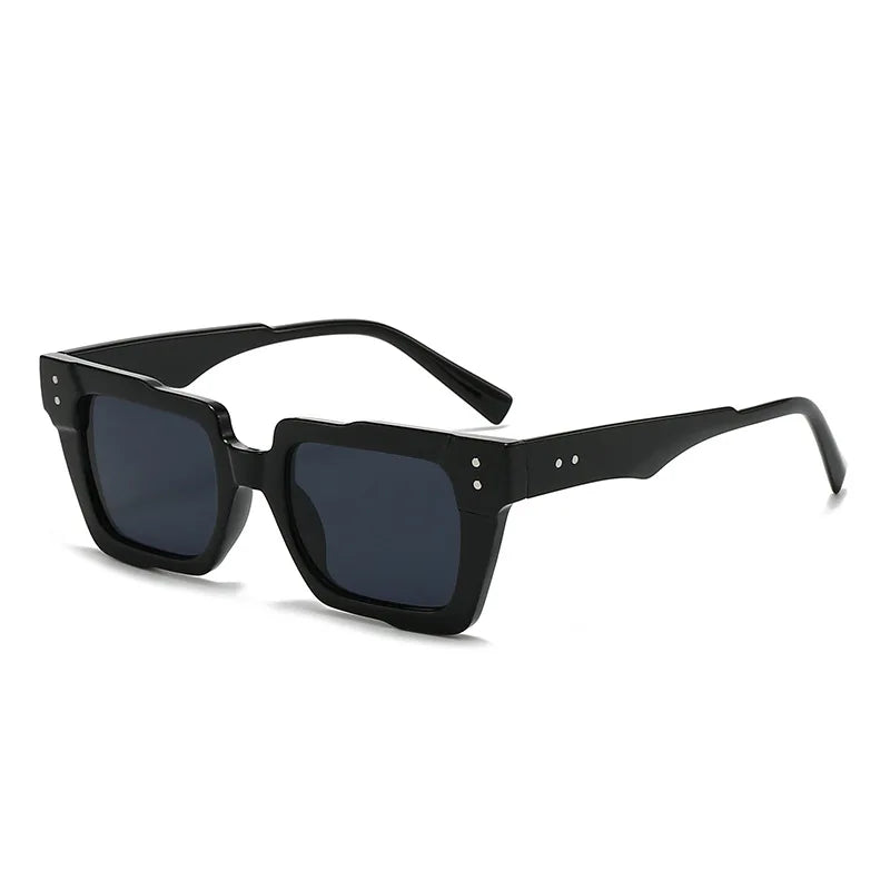 JNPCXI New Vintage Thick Leg Square Sunglasses Women Men Fashion Rice Nail Green Sun Glasses UV400