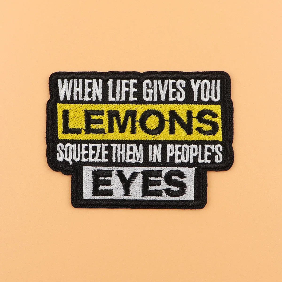 LEMONS Embroidery Patch Humorous Sarcastic Quote Iron On Patches For Clothing Thermoadhesive Patches On Clothes DIY Sew Badges