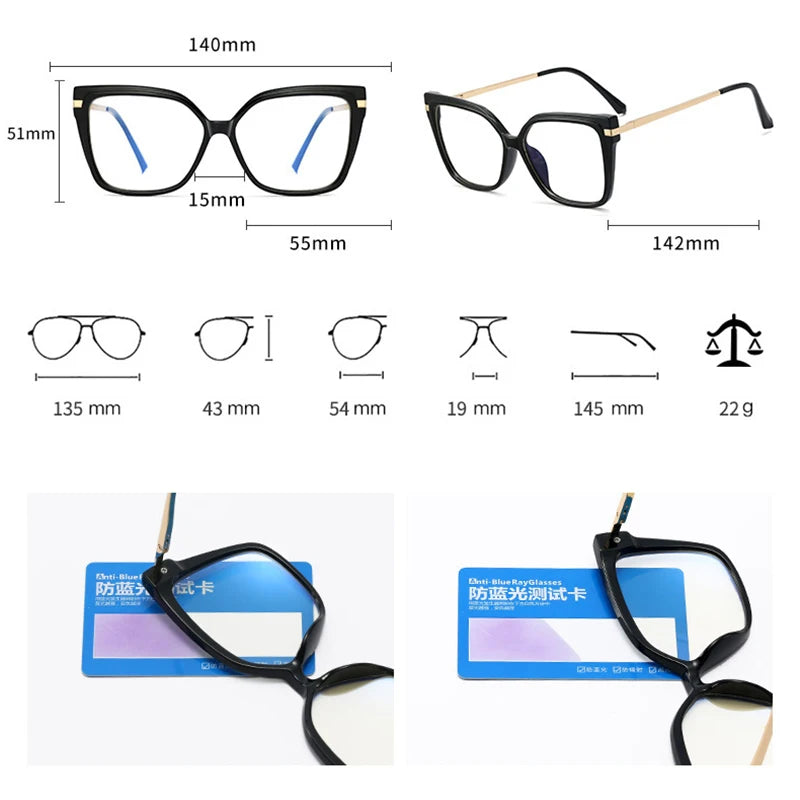 JNPCXI New Retro TR90 Square Women Glasses Frame Double Colors Fashion Leopard Clear Anti-blue Light Optical Eyeglasses