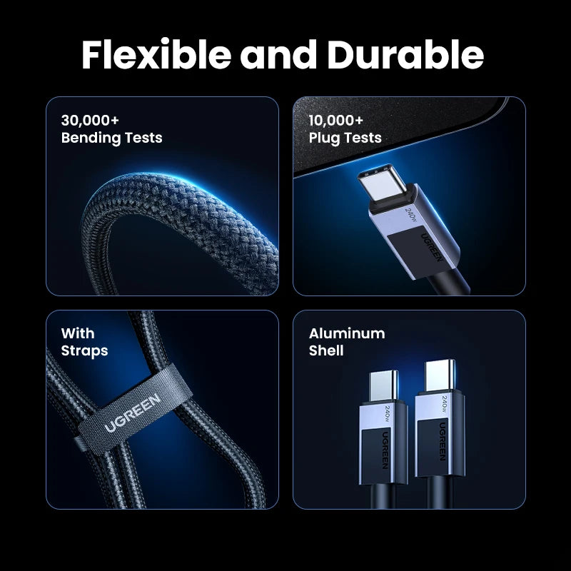 PD 240W USB C to USB C Cable PD3.1 Fast Charging Cable MacBook iPhone Samsung 5A