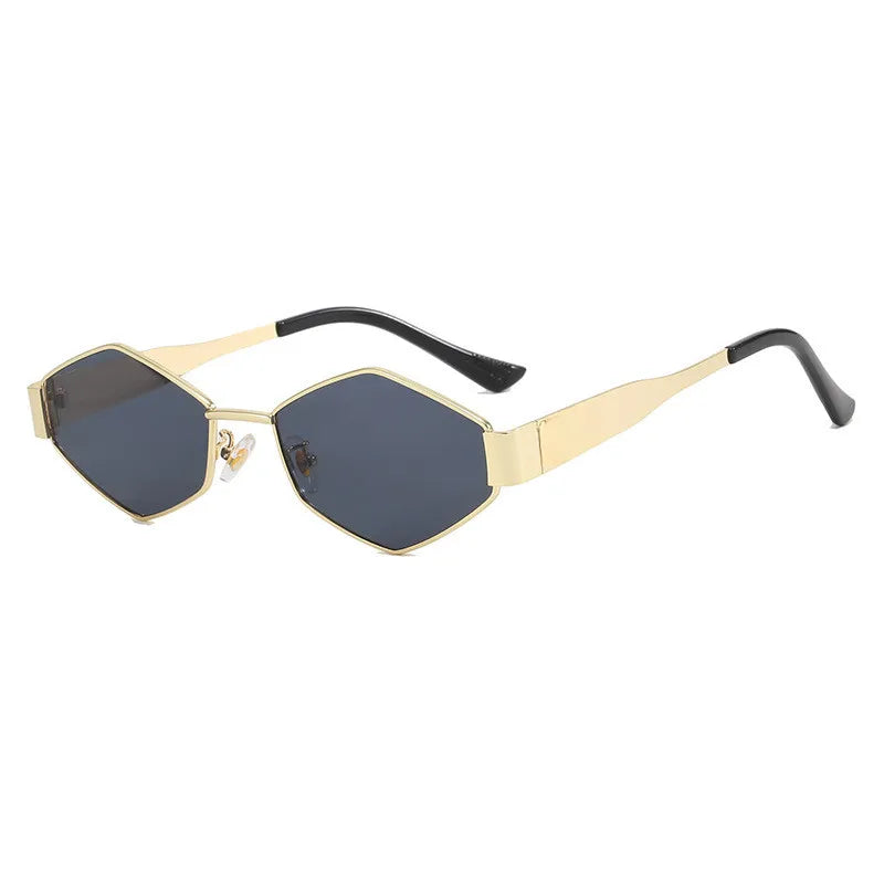 2PCS Sunglasses Small Frame New Style Sunglasses Metal Women's Simple Trendy European and American Sunglasses for Men and Women