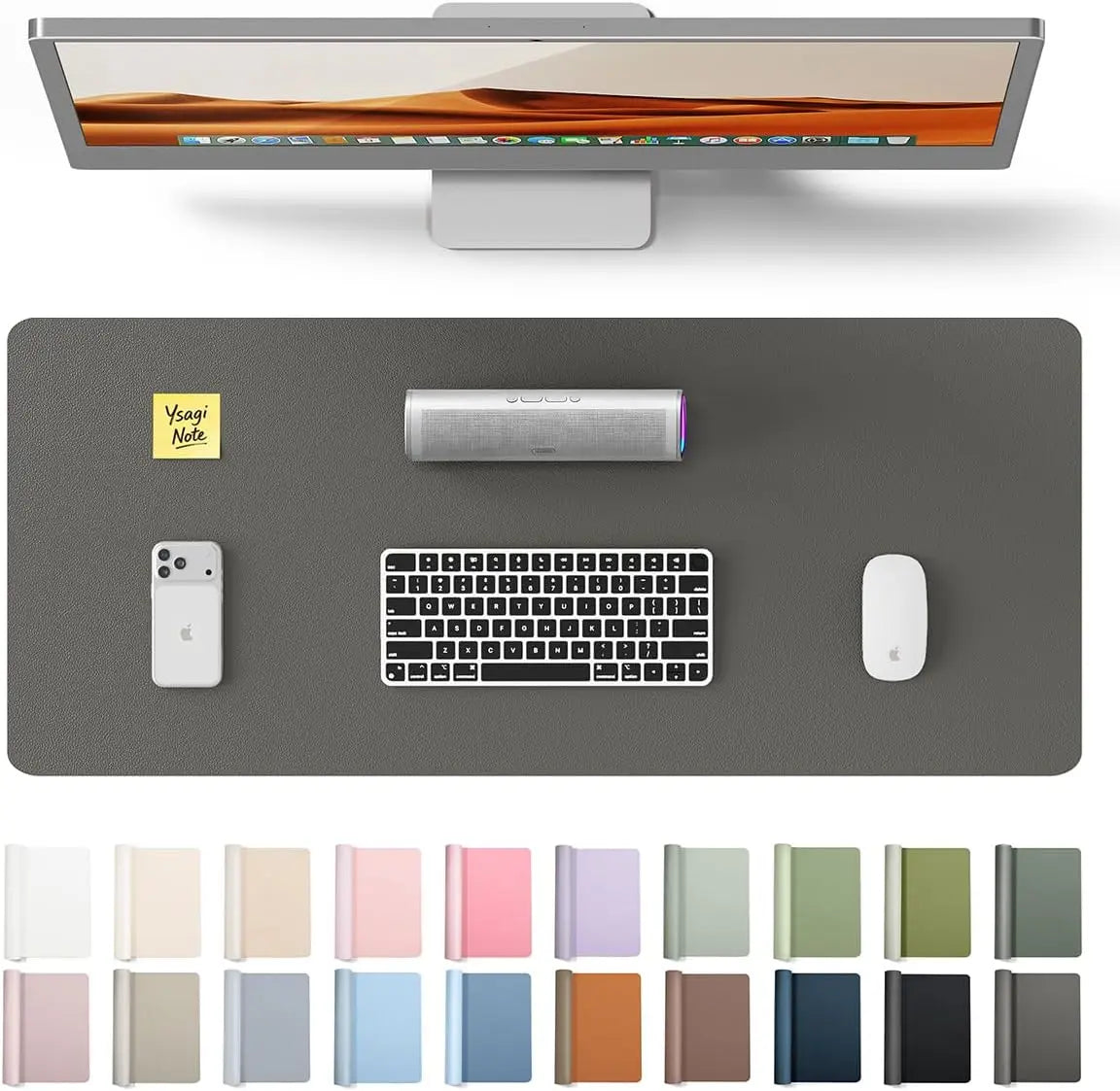 Leather Office Desk Pad Protector,Large Mouse Pad,Non-Slip,PU Leather,Laptop Desk Blotter,Waterproof Writing Pad for Office/Home