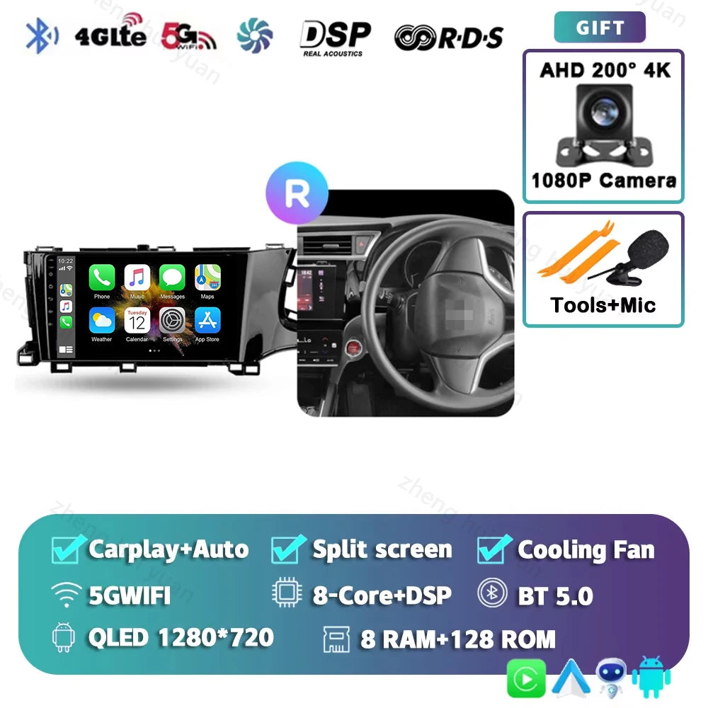 For Honda Shuttle 2 2015 - 2020 Android 15 12+256GB CarPlay Auto Car Radio Multimedia Video Player GPS stereo Head Unit 4G WIFI