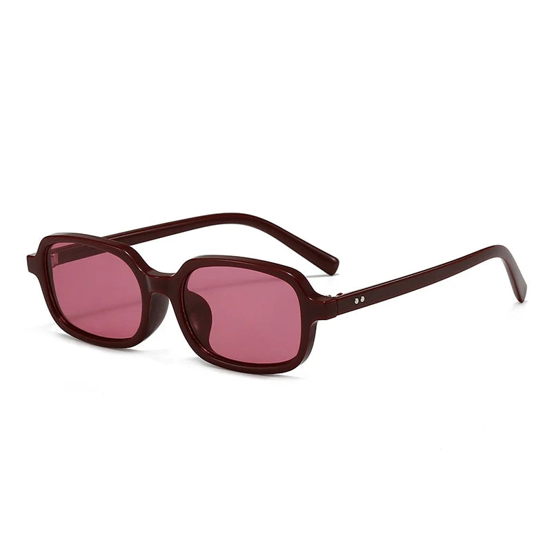 JNPCXI New Small Rectangle Sunglasses Women Fashion Leopard Champagne Color Shades UV400 Retro Men Trending Rivets Sun Glasses