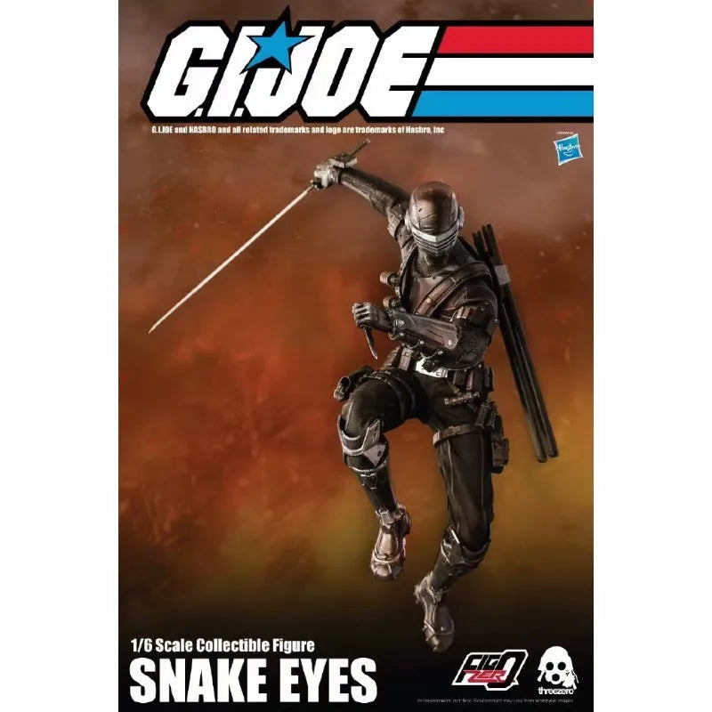 Original Hasbro Threezero FigZero G.I. Joe Series 1/6 SNAKE EYES Action Toy Figure Mode Ornaments