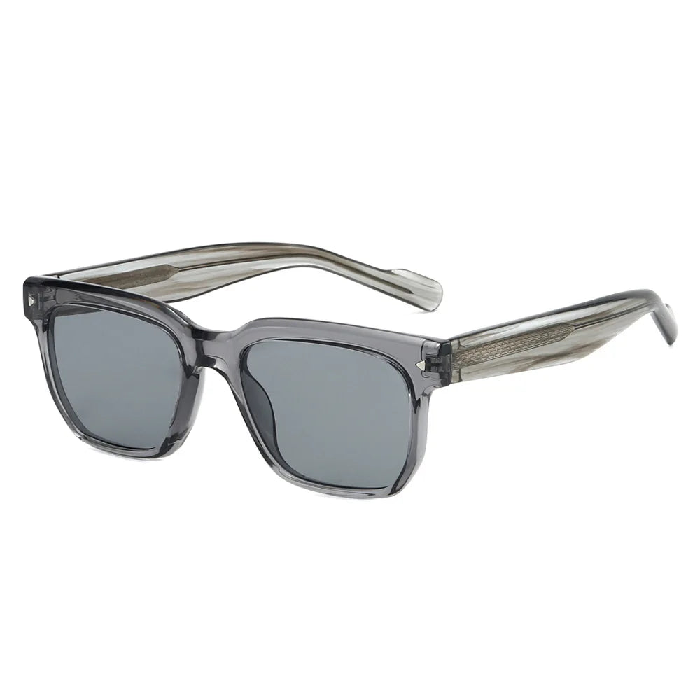 JNPCXI New Square Women Sunglasses Shades UV400 Fashion Clear Lens Frame Retro Rivet Men Sun Glasses