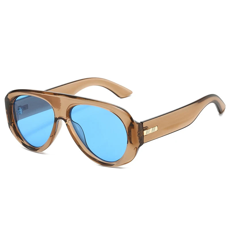 JNPCXI New Retro Large Sunglasses for Women Fashion Wide Legs Sun Glasses Gradient Color Glasses Goggles