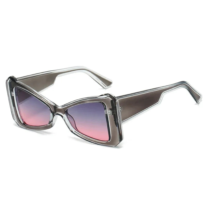 JNPCXI New Retro Cat Eye Candy Color Sunglasses Women Fashion Purple Red Gradient Shades UV400 Men Sun Glasses