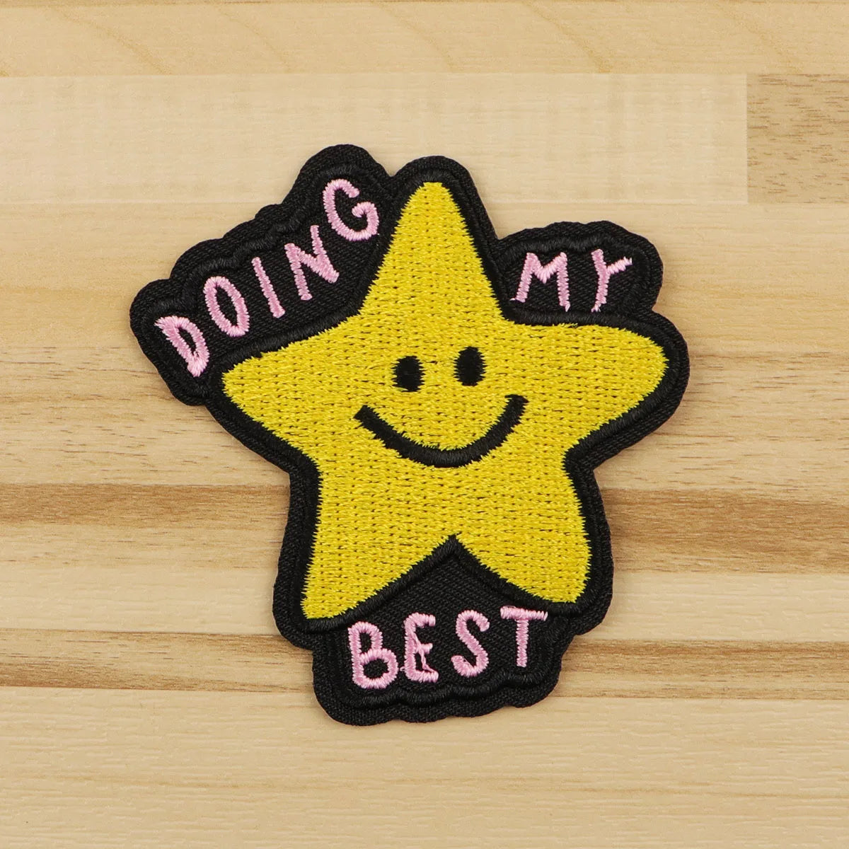 Star Quote Embroidery Patch DOING MY BEST Iron On Patches For Clothing Thermoadhesive Patches On Clothes DIY Sew Badges