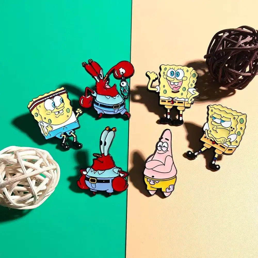 6 PCS Cute  Character Enamel Pins – Funny Cartoon Brooches for Backpack Decor, Birthday Gifts for Kids & Anime Lovers