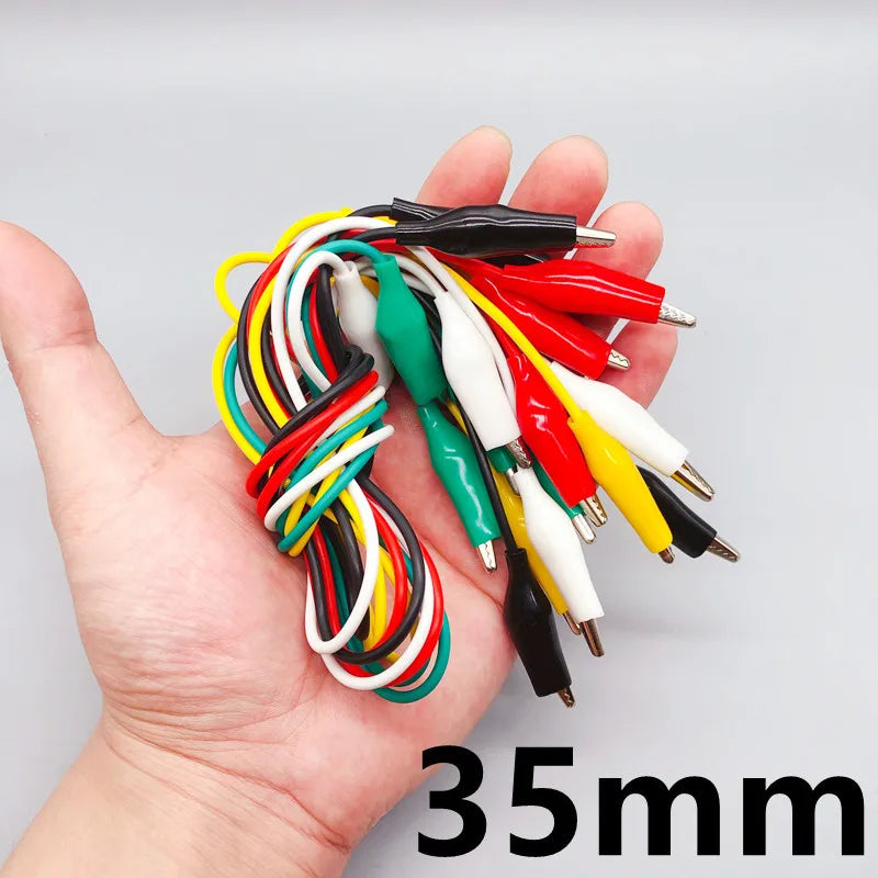 10pcs/pack Alligator Clips Electrical DIY Test Leads Alligator Double-ended Crocodile Clips Roach Clip Test Jumper Wire