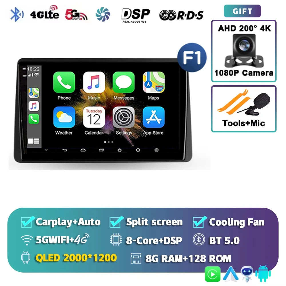 For Renault Duster HM 2 2020 - 2024 2K 12+256 QLED Android 15 CarPlay Car Radio Multimedia Video Player GPS stereo Head Unit