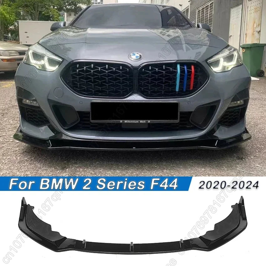 For BMW 2 Series F44 225i M235i M240i Gran Coupe M Sport 2020-2024 Car Front Bumper Lip Spoiler Diffuser Body Kit Gloss Black