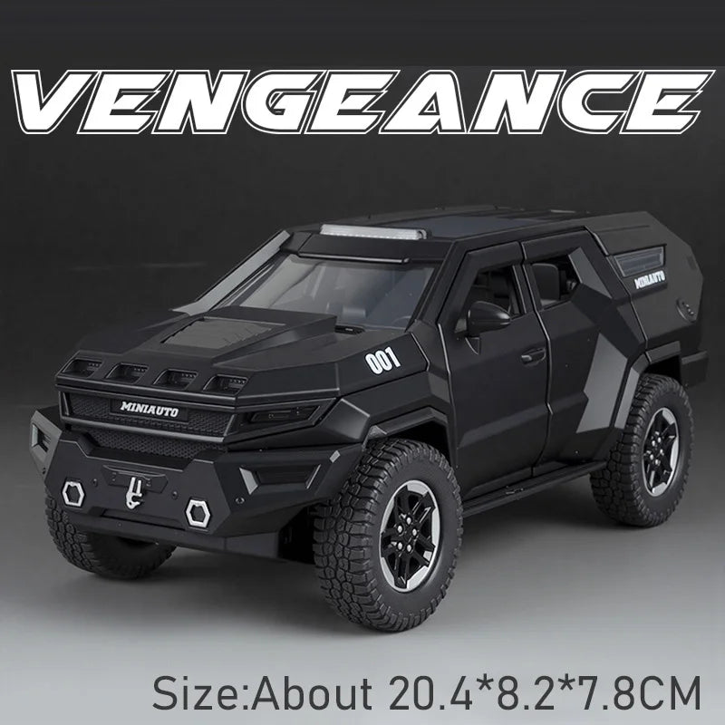 1:24 Rezvani Motors Model Toys Diecast Toys Doors Opened with Sound Light Pull Back Front Wheel Steering Vehice Boy Holiday Gift