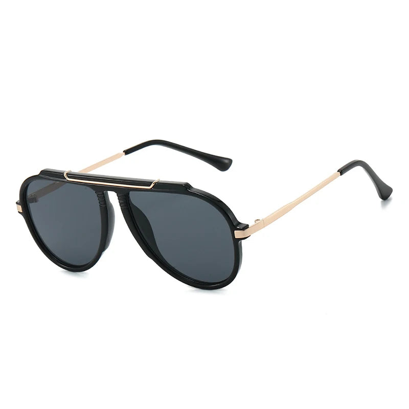 JNPCXI New Retro Oversized Big Frame Women Sunglasses Gradient Tea Color Oval Pilot Shades UV400 Cool Men Vacation Sun Glasses