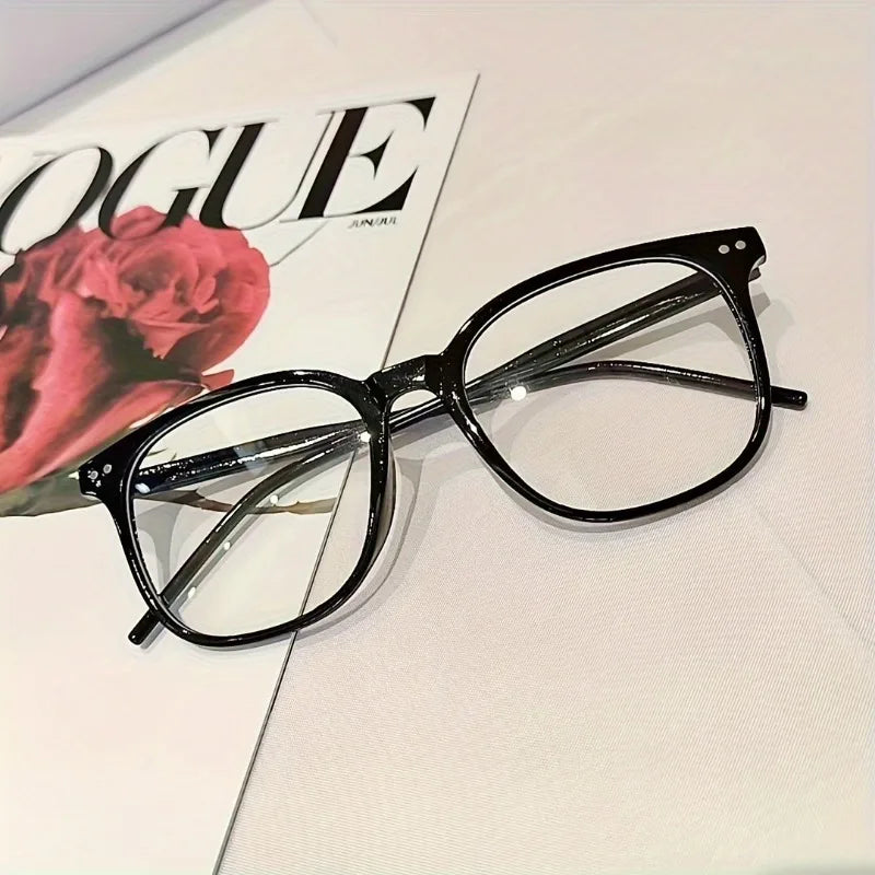 1/2pcs Minimalist Square Frame Glasses with Clear Lenses - Elegant Black Rim Design for Women and Men, Ideal for Computer Use