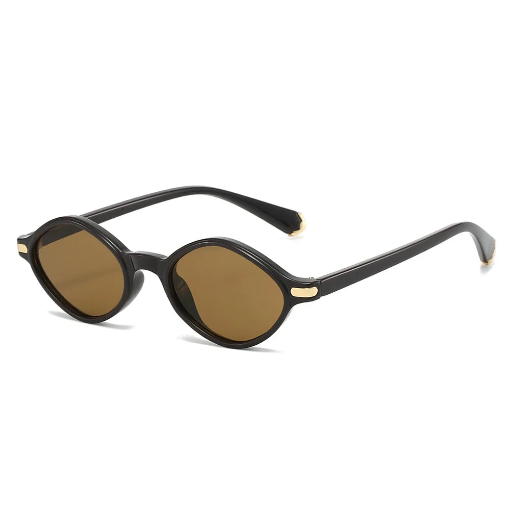JNPCXI New Retro Polygon Cat Eye Sunglasses Women Fashion Leopard Shades UV400 Men Rivets Sun Glasses