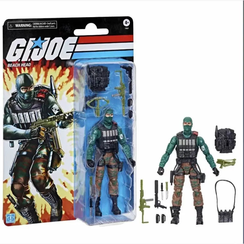 Original Hasbro G.I. Joe GI Joe Classfied Series Retro Cardback Cobra Beach Head Action Figure Collection Toys Model