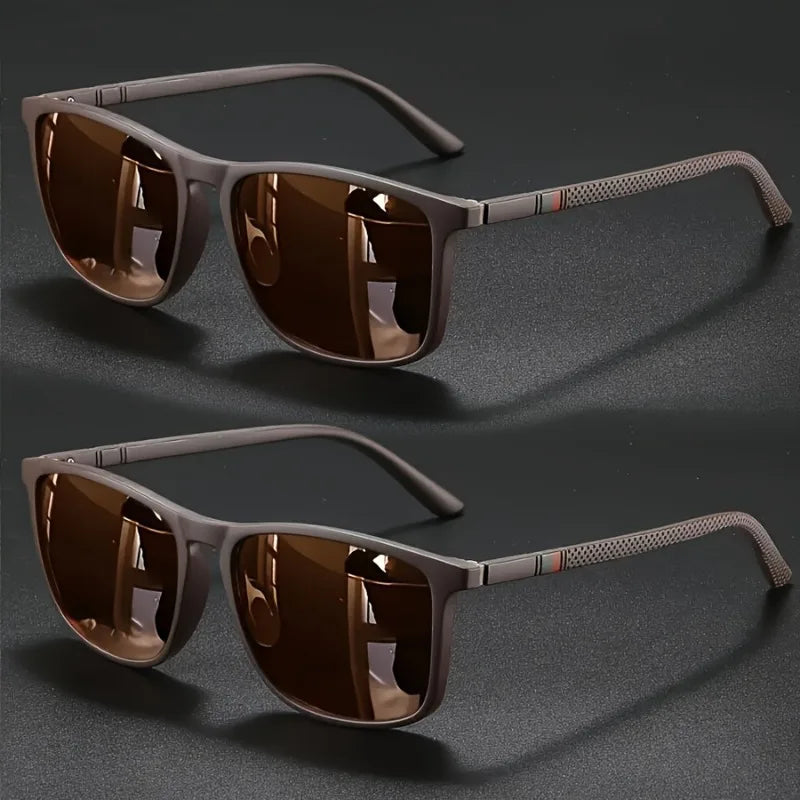 2-Pack Unisex Retro Square Frame Trendy Futuristic Glasses for Driving, Holidays, Cycling, Sports,Suitable for Gifting