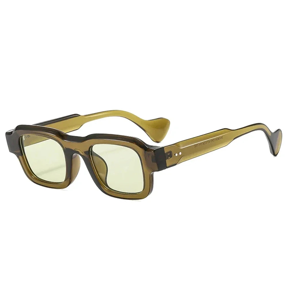 JNPCXI New Fashion Square Men Sunglasses Retro Rivets Women Black Orange Shades UV400 Sun Glasses