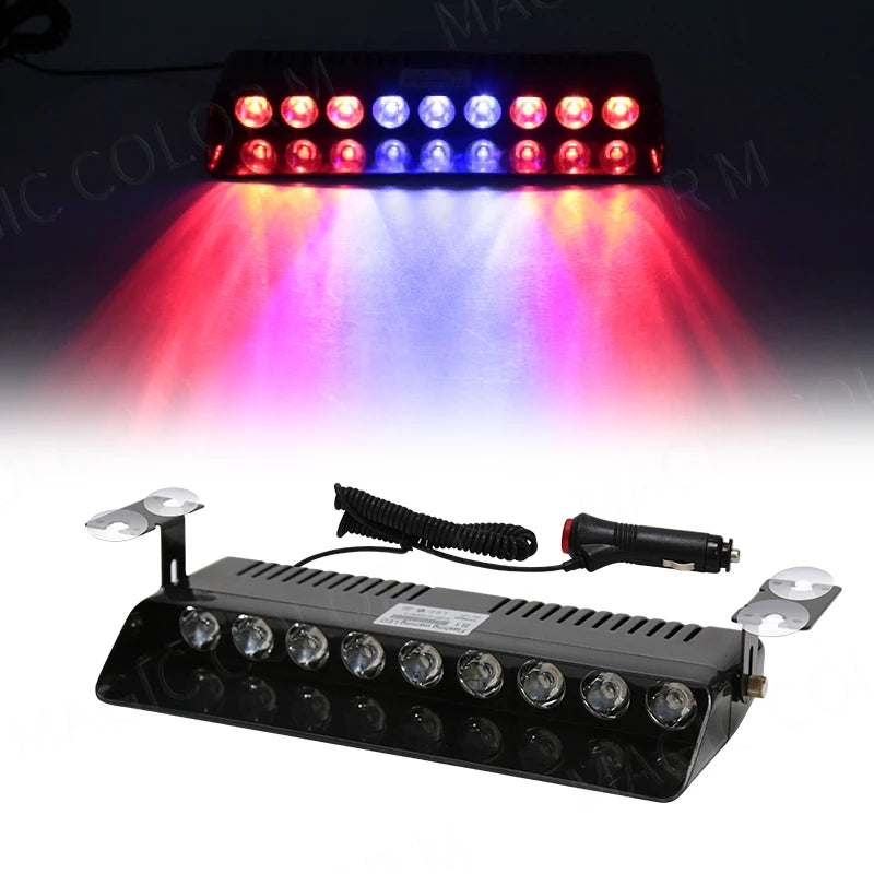 9 LED Car Strobe Light Fireman Emergency Windshield Agricultural Flash Warning Signal Beacon Truck Trailer Vehicle 12v