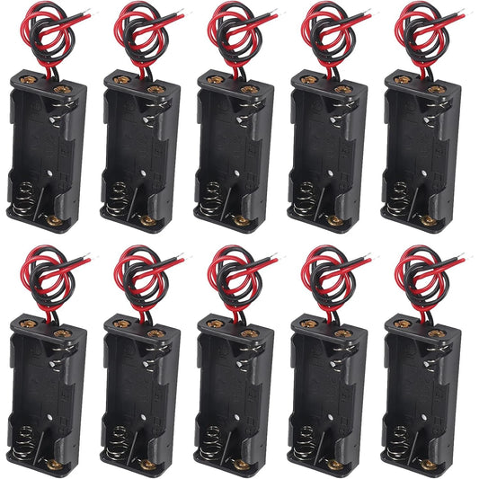 10pcs AAA Battery Holder 2X 1.5V AAA Battery Power Case Plastic Box with Wire Applicable for Electronic Toy Home Appliance Remot