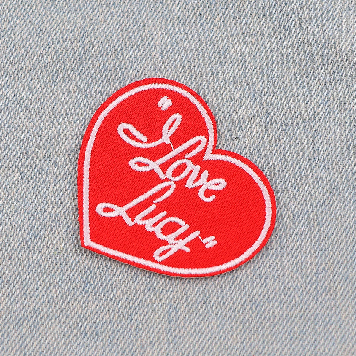 Red Heart Embroidery Patch Letter Iron On Patches for Clothing Thermoadhesive Patches Love Patches On Clothes Badge DIY Sew