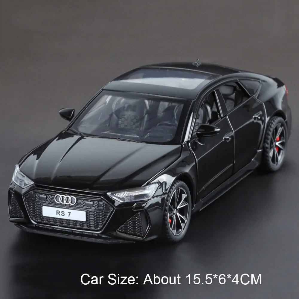 1:32 Scale RS6 RS7 Alloy Sport Car Models Diecast Toys Doors Opened with Sound Light Pull Back Miniature Vehices Christmas Gifts