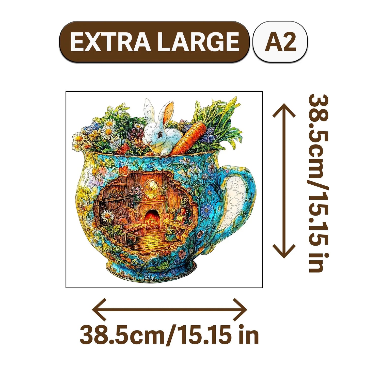 World in Cup Wooden Jigsaw Puzzle Wood Home Decor Painting Christmas and Halloween Gift Toy for Teen and Kid