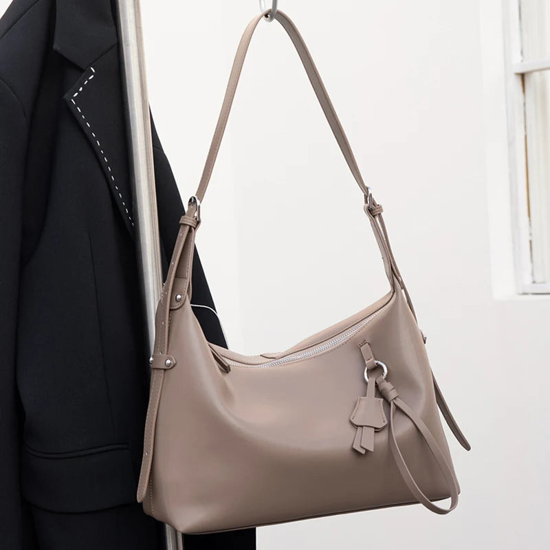 Women Natural Genuine Cow Leather Crossbody Bag Female Luxury Designer Shoulder Bags Lady Casual Retro Cowhide Handbag Hobos Bag