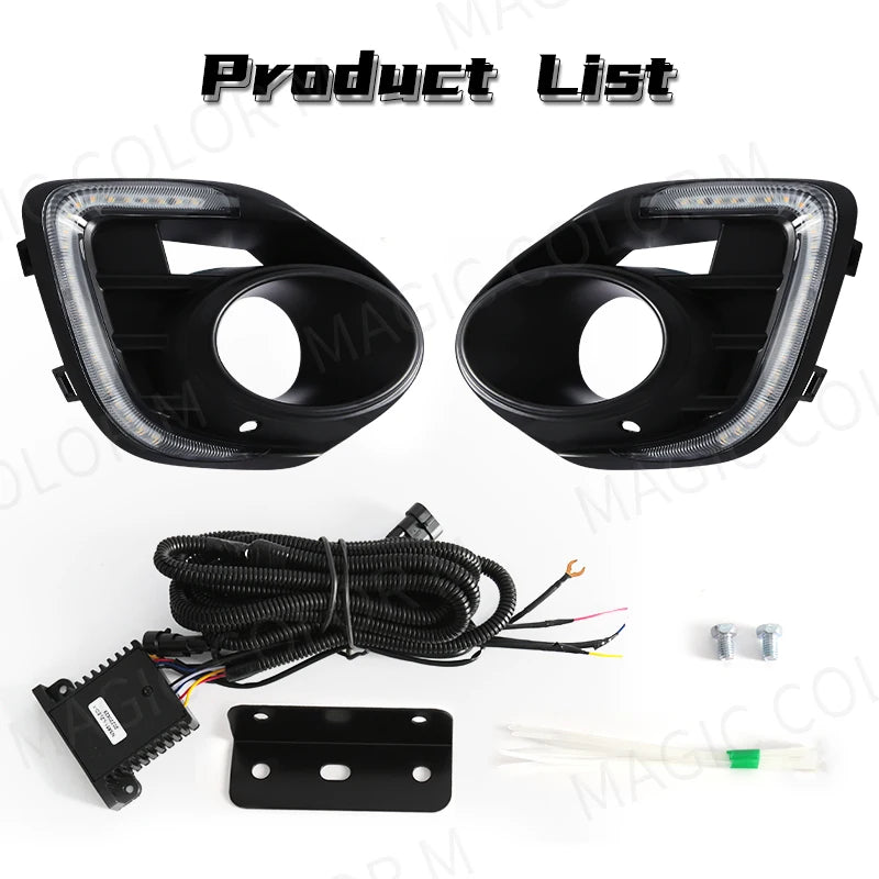 For Mitsubishi Lancer 2015 2016 2017 LED Daytime Running Light DRL Turn Signal Daylight Waterproof Fog Head Lamp Car Accessories
