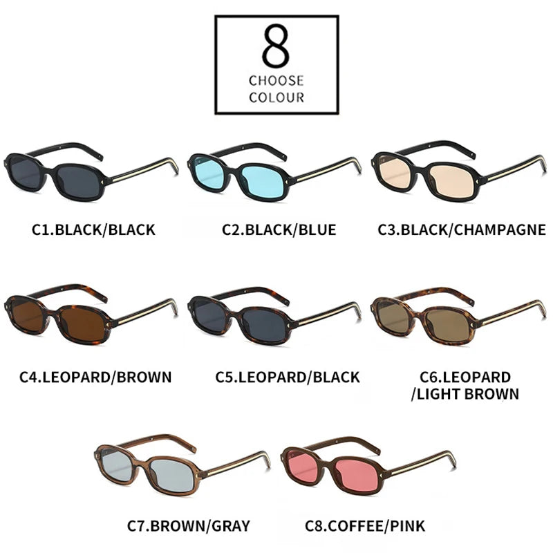 JNPCXI New Small Square Sunglasses Women Retro Leopard Tea Brand Designer Shades UV400 Men Rivets Punk Sun Glasses