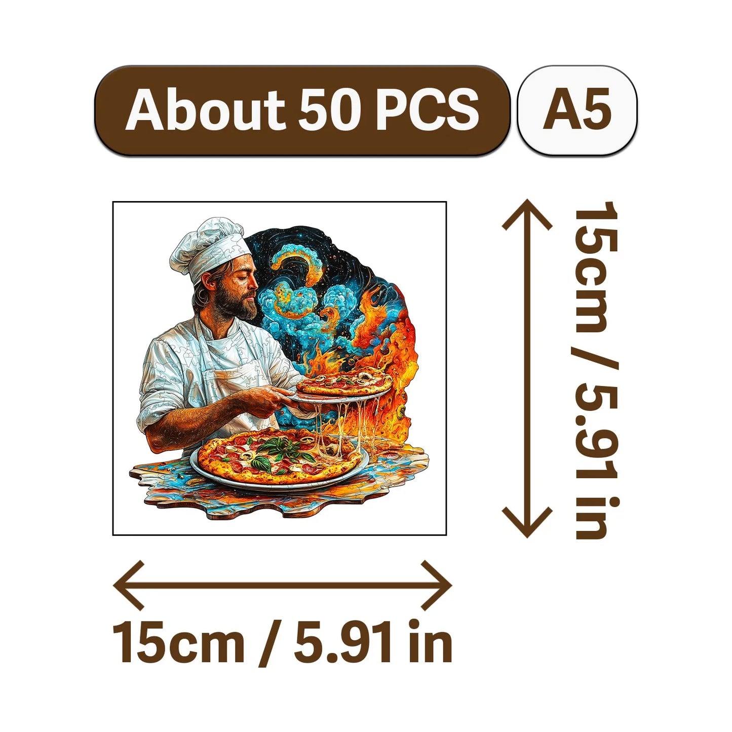 Gourmet Feast Theme Wooden Jigsaw Puzzle Wood Home Decor Painting Christmas and Halloween Gift Toy For Teen And Kid