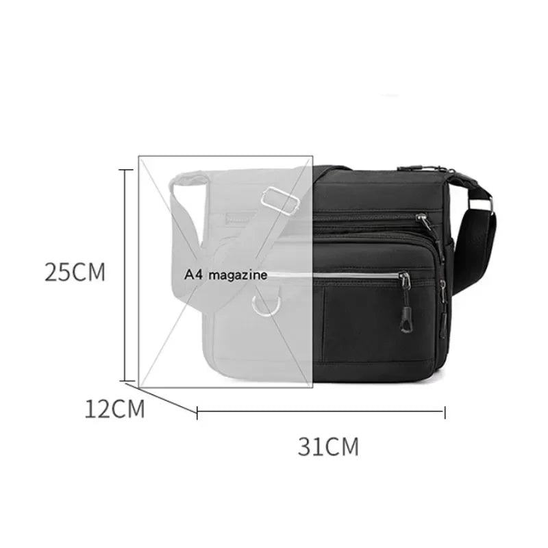 2026 New Shoulder Men's Bag Waterproof Oxford Luxury Design Crossbody Handbag Large Capacity Messenger Bags for Men