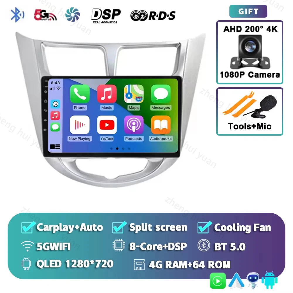 9 '' for Hyundai Solaris Accent i25 2010 - 2016 Car Multimedia Radio Video Player Android 16 GPS Navi HD Touch Screen BT WiFi