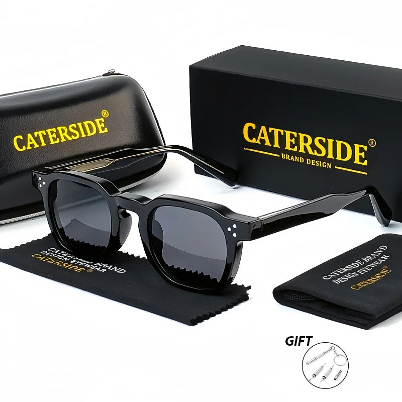 CATERSIDE Fashion Prescription Sunglasses 1.56 Refractive Index Lens Men's Small  Square Frame Women's Optical Sun Glasses