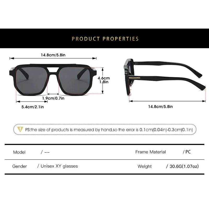 JNPCXI New Vintage Double Bridges Pilot Women Sunglasses Fashion Gradient Purple Shades UV400 Men Trending Sun Glasses