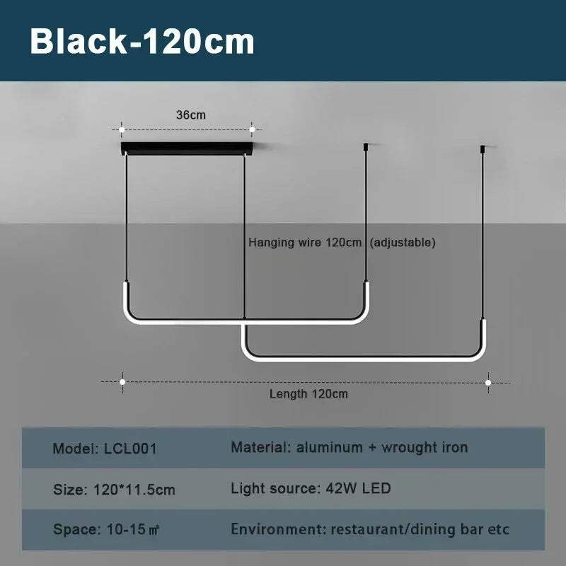 Modern LED Strip Chandelier Light Home Deco Ceiling Hanging Pendant Living Room