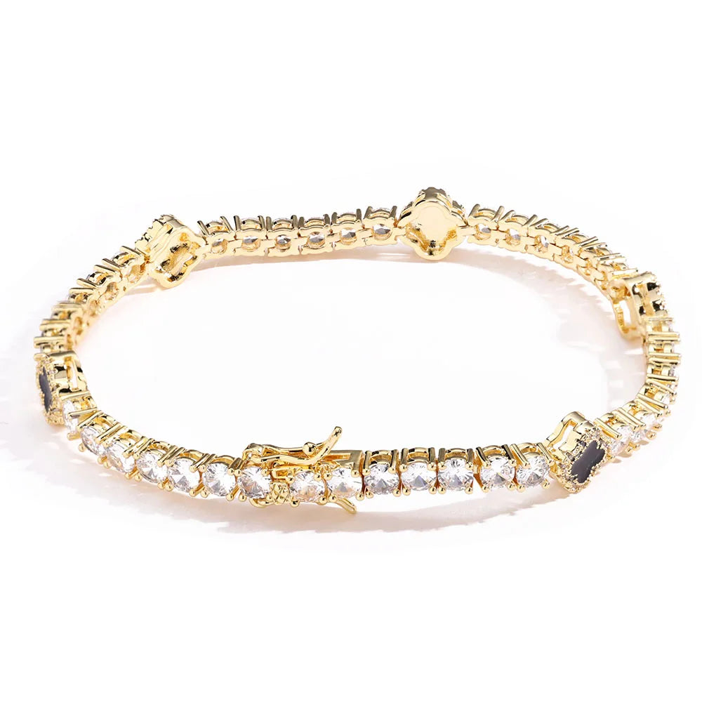 Men's NY Dainty Tennis Chain Gold/Silver Plated Zircon Bracelet Luxury Jewelry