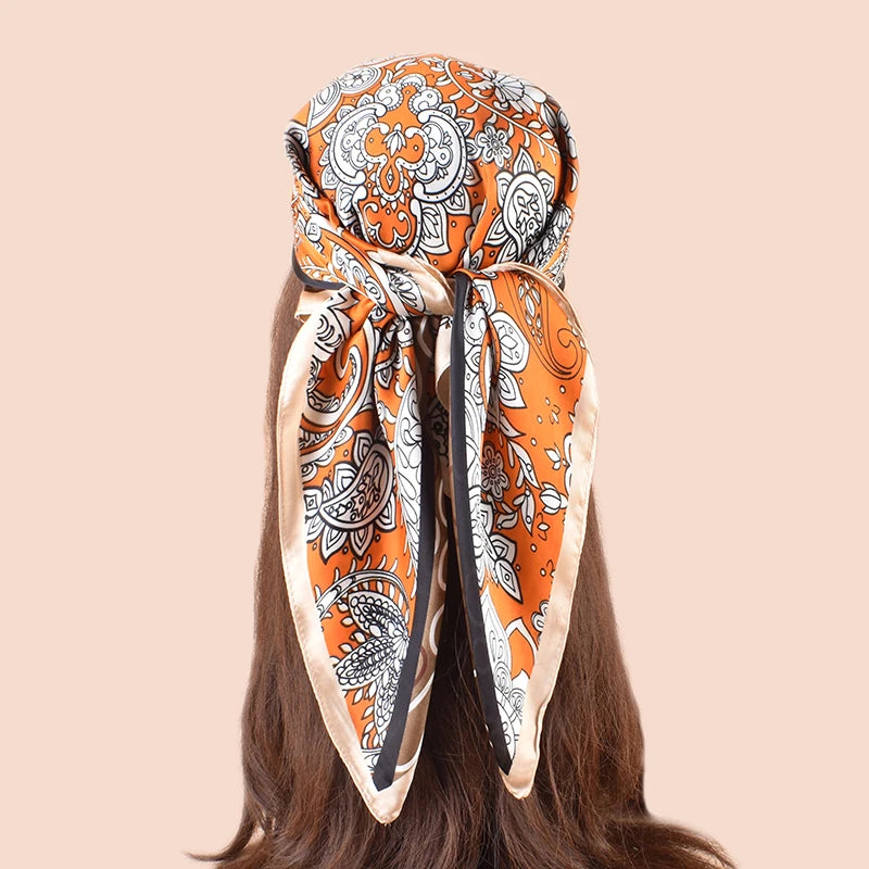 1PC 27.56x27.56inch Floral Print Bandana Bohemian Style Women's Headscarf Hairband Headband Perfect for Enhancing Your Look