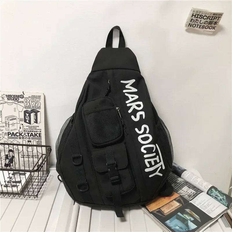 Men's Korean Trend Messenger Shoulder Bag Sports Travel Large Capacity Backpack Female Students Crossbody Chest Casual Bag bolso