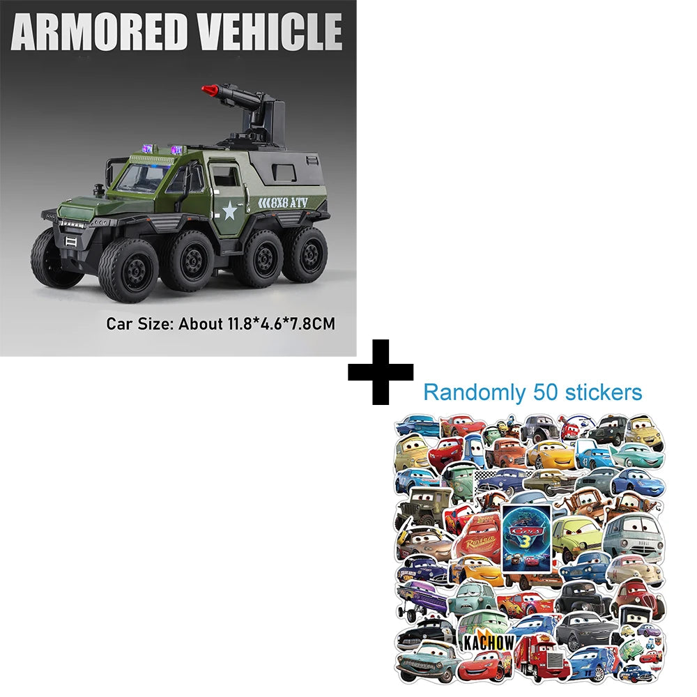 1:36 Conqueror SWAT Armored Vehicle Alloy Diecast Model Toys Car Doors Opened Sound Light Pull Back Cars Festival Gift for Child