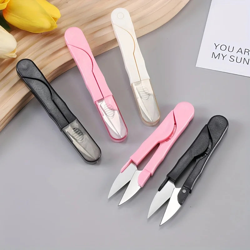 Portable Safe Sewing Scissors, Thread Cutting Scissors, Embroidery Cross Stitch U-shaped Scissors, Wondenful Gift