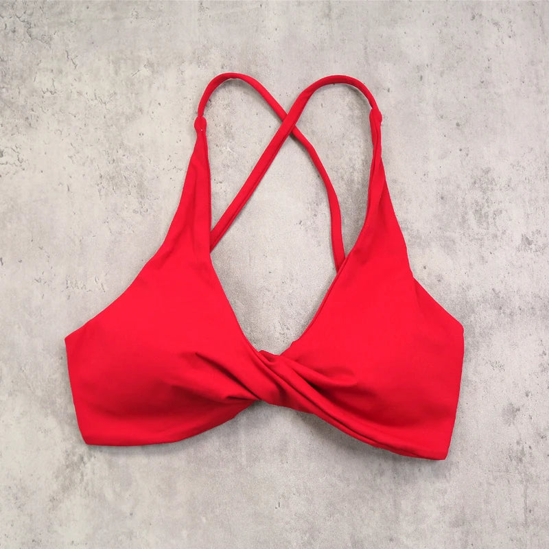 DIAS FIT JOY Women's  Workout Sports Bras Beauty back Cross Padded Low Impact Fitness Bra Yoga Top Cycling Fitness