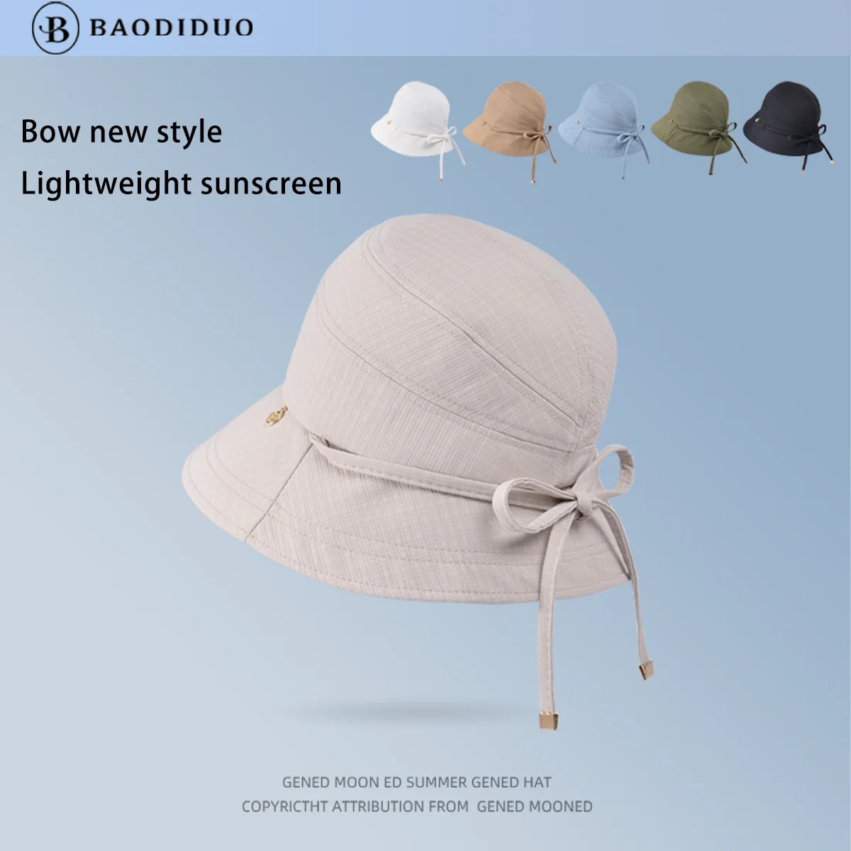 8761Summer outdoor travel sunshade hat all senior sense big head basin hat show face small bow fisherman hat