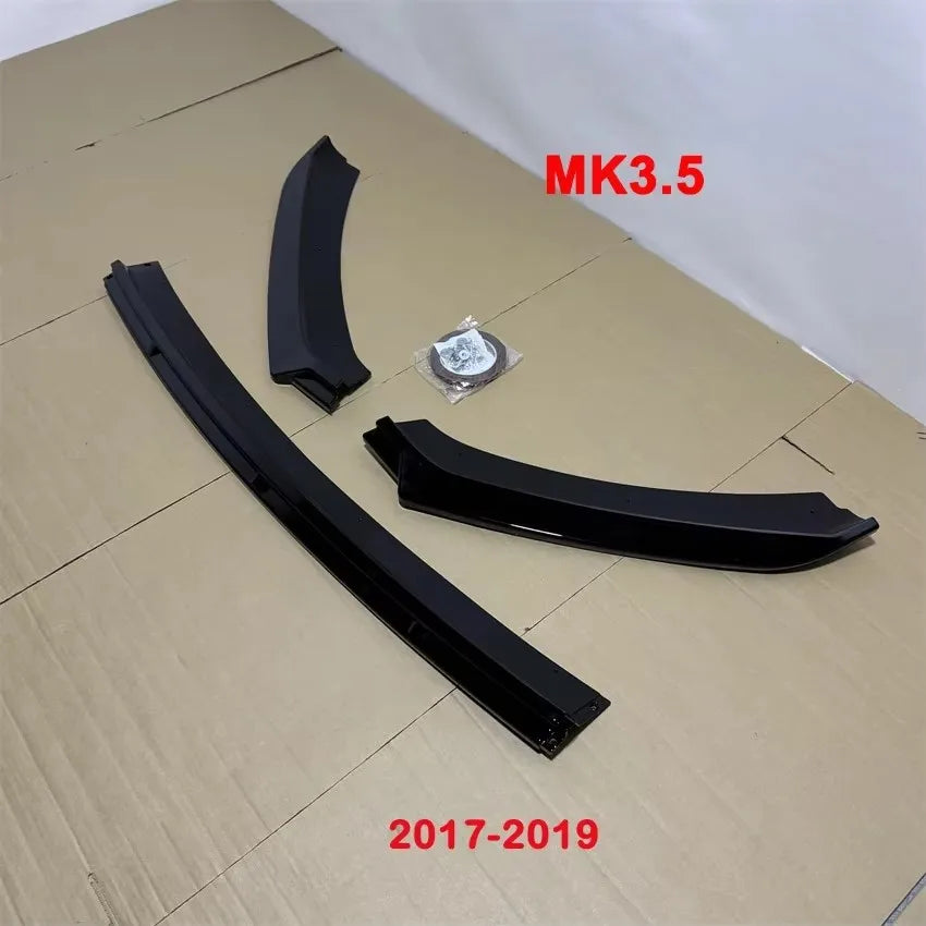 For Seat Leon 3 MK3 MK3.5 5F TDI TSI ST SC 2012-2019 Front Bumper Spoiler Diffuser Lip Lower Splitter Guard Body Kit Gloss Black