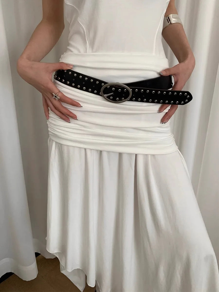 Bohemian Rivet Belt Women 2024 New High-End Design Niche With Dress Y2K Belt Trend