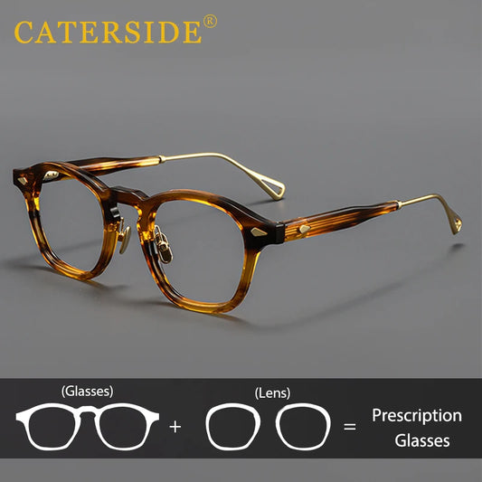 CATERSIDE Acetate Frame Women's Optical Glasses Designed with Metal Feet Customized Prescription Glasses Anti Blue Light Eyewear