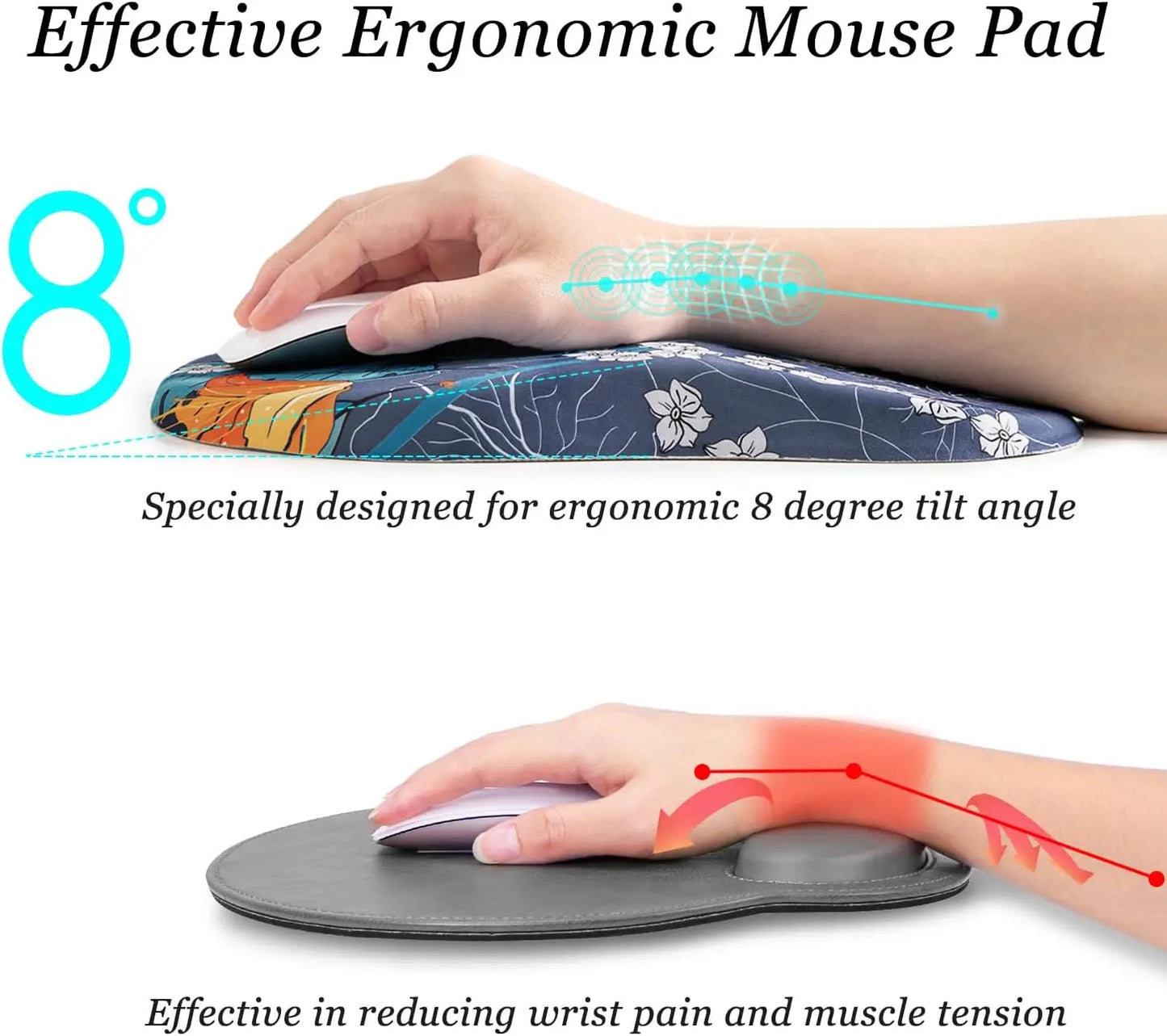 Entire Memory Foam Mouse Pad, Pain Relief Mouse Pad with Wrist Rest, Ergonomic Mouse Pad Wrist Support for Office & Home