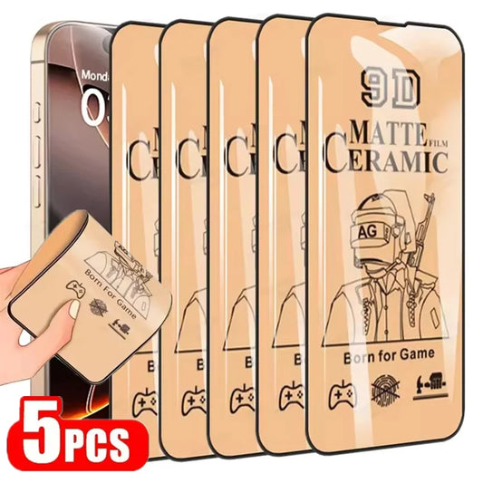 5Pc Soft Matte Ceramic Film iPhone 11-16 Pro Max 7 8+, Screen Protector 17 PRO X